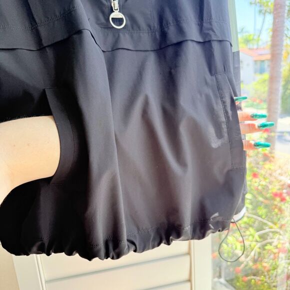 Calvin Klein Quarter Zip Windbreaker Hoodie in Black & Olive Green size xs - Picture 5 of 8